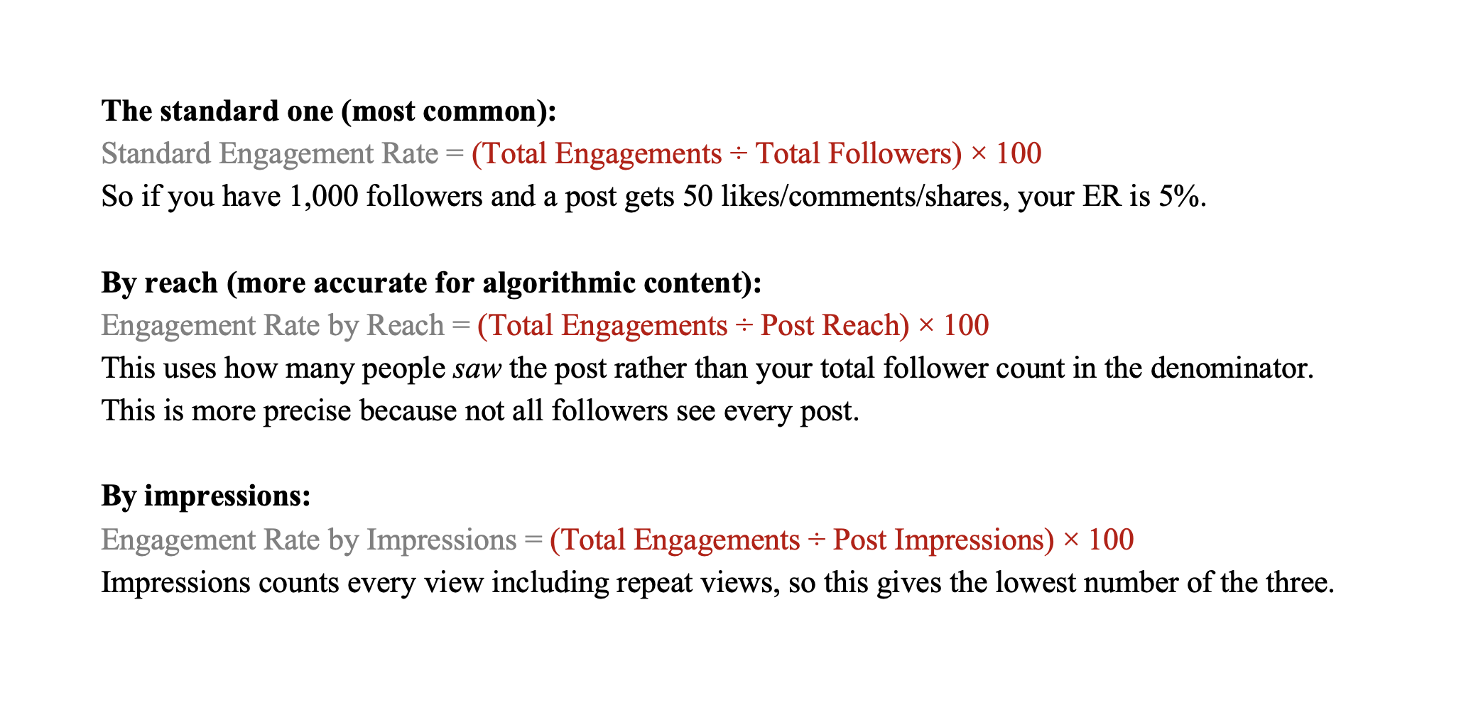Three ways engagement rate is calculated - Which one should you look at when choosing which creator or influencer to sponsor