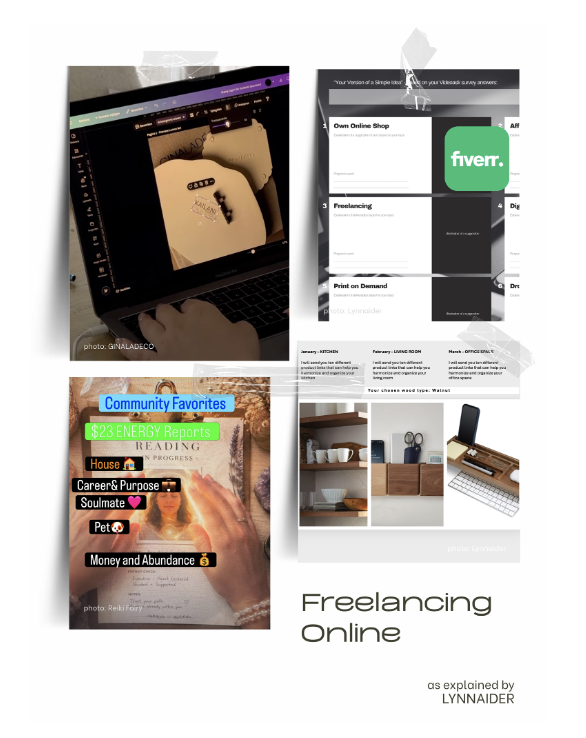 Snapshots of solo business examples using the Freelancing business model