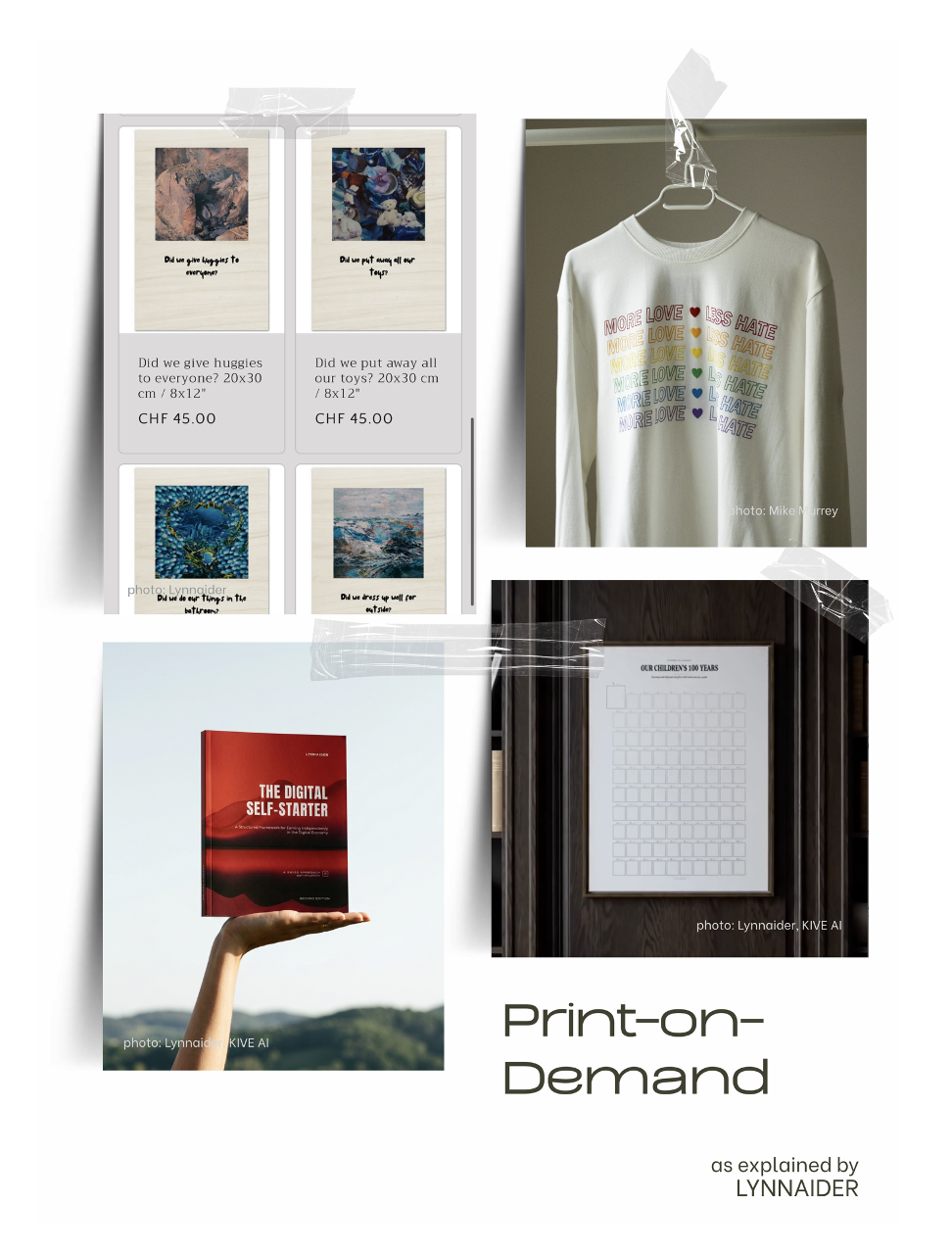 Snapshots of solo business examples using the Print-on-Demand business model